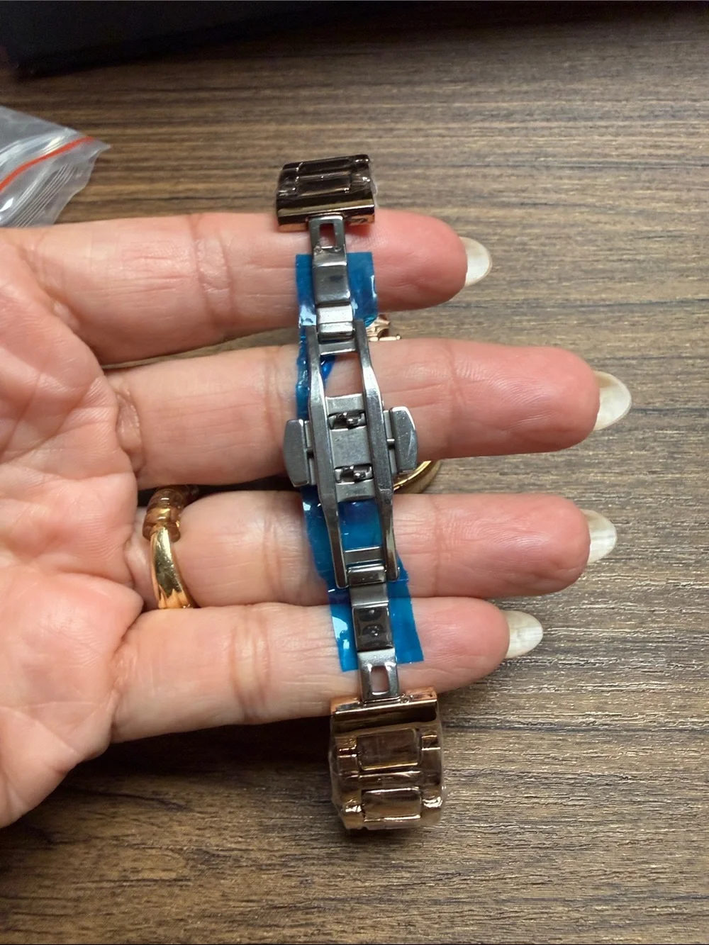 Rose Gold Women's Crystal Accent Watch Bracelet